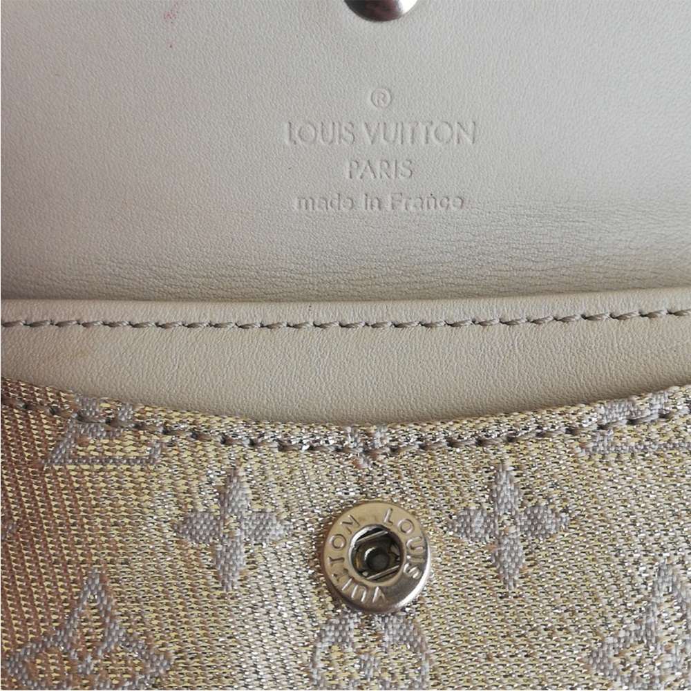 Louis Vuitton Silver/Gold Monogram Shine Porte Monnaie Card Holder - Picture 4 of 8